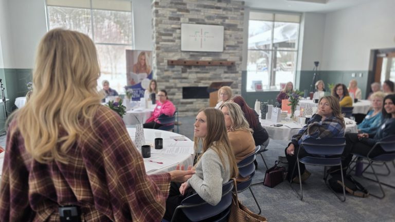 Dr. Tabatha teaching women at a Fast to Faith event